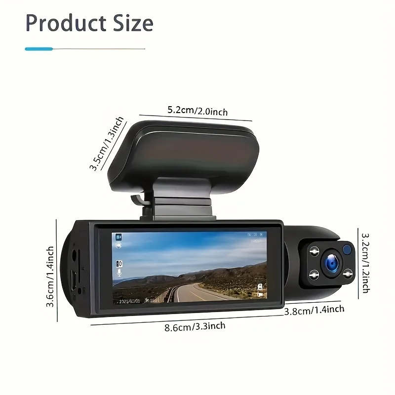 FreedomAutoGear™ 1080P WiFi Dual Dash Cam with IR Night Vision | Front and Inside Car Camera